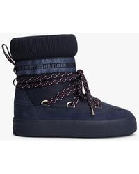 Tommy Hilfiger - Bottes De Neige À Lacets Et Bande De Logo - Lyst