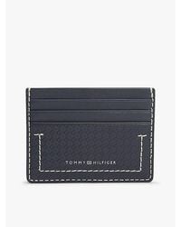 Tommy Hilfiger - Embossed Flag Leather Credit Card Holder - Lyst
