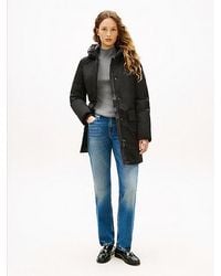 Tommy Hilfiger - Parka Acolchada Con Capucha A Contraste - Lyst