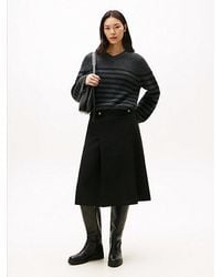 Tommy Hilfiger - Tone Button A-Line Midi Skirt - Lyst