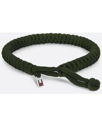 Tommy Hilfiger - Enamel Flag Green Rope Bracelet - Lyst
