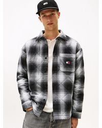 Tommy Hilfiger - Check Quilted Padded Oversized Fit Overshirt - Lyst