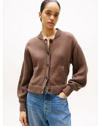 Tommy Hilfiger - Bomber-Cardigan Aus Jersey Mit Ballonärmeln - Lyst