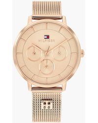 Tommy Hilfiger - Th Monogram Rose-Plated Mesh Strap Watch - Lyst