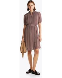 Tommy Hilfiger - Robe Ajustée Et Évasée Plissée Imprimée - Lyst