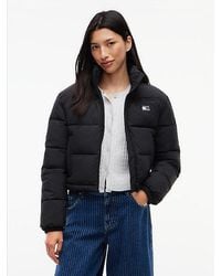 Tommy Hilfiger - Tommy Jeans Back Logo Cropped Puffer Jacket - Lyst