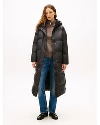 Tommy Hilfiger - Down Hooded Longline Puffer Coat - Lyst