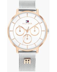Tommy Hilfiger - Th Monogram Two-Tone Mesh Strap Watch - Lyst