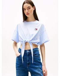 Tommy Hilfiger - Tommy Badge Cropped Knot T-shirt - Lyst