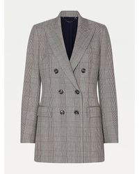 Tommy Hilfiger Double-breasted Geruite Blazer - Zwart