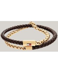 Tommy Hilfiger - Dual Media Gold-plated Double Strap Bracelet - Lyst
