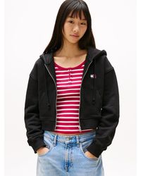 Tommy Hilfiger - Felpa Tommy Squadrata Con Cappuccio E Zip - Lyst