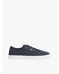 Tommy Hilfiger - Canvas Sneaker Met Geëmailleerde Vlag - Lyst