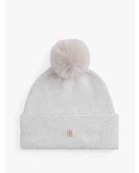Tommy Hilfiger - Chic Metallic Pom Pom Beanie - Lyst