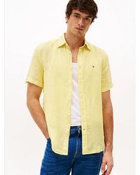 Tommy Hilfiger - Gewaschenes Hemd Aus Reinem Leinen - Lyst