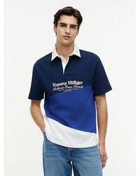 Tommy Hilfiger - Relaxed Fit Back Logo Colour-Blocked Polo Shirt - Lyst