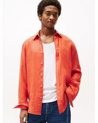 Tommy Hilfiger - Regular Fit Overhemd Van Puur Linnen - Lyst