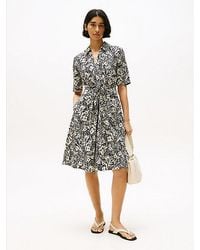 Tommy Hilfiger - Vestido Camisero Midi De Corte Amplio En Lino - Lyst