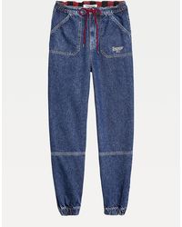 Tommy Hilfiger Denim Broek Met Trekkoord - Blauw