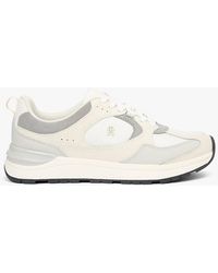 Tommy Hilfiger - Th Monogram Leather Mixed Texture Trainers - Lyst