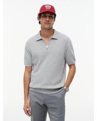 Tommy Hilfiger - Regular Fit Textured Knit Zip Polo Shirt - Lyst