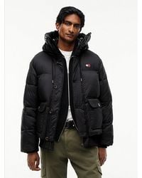 Tommy Hilfiger - Tommy Jeans Logo Hooded Relaxed Puffer Jacket - Lyst