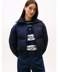 Tommy Hilfiger - Giubbino Crop Relaxed Fit Con Dettagli A Coste - Lyst