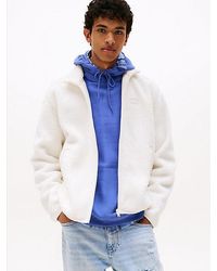 Tommy Hilfiger - Relaxed Teddy Sweatshirt Met Rits En Badge - Lyst