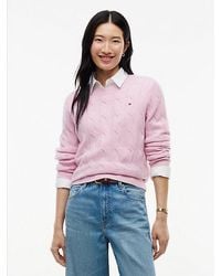 Tommy Hilfiger - Pure Wool Chain Cable Knit Jumper - Lyst