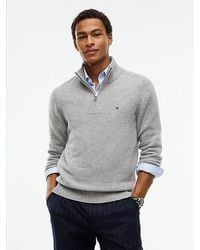 Tommy Hilfiger - Pure Lambswool Quarter Zip Jumper - Lyst