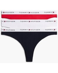 Tommy Hilfiger - Essential 3-Pack Repeat Logo Waistband Thongs - Lyst