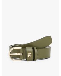 Tommy Hilfiger - Essential Leren Riem Met Th-Monogram - Lyst