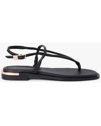 Tommy Hilfiger - Leather Th Monogram-Tone Heel Sandals - Lyst