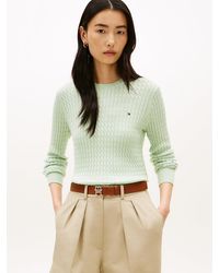 Tommy Hilfiger - Fine Cable Knit Crew Neck Jumper - Lyst