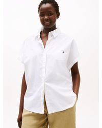 Tommy Hilfiger - Curve Relaxed Fit Short Sleeve Poplin Shirt - Lyst