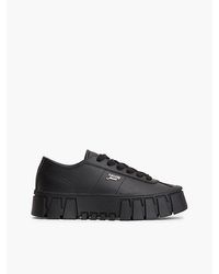 Tommy Hilfiger - Tommy Jeans Logo Platform Trainers With Leather - Lyst
