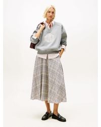 Tommy Hilfiger - Midi A-line Skirt With Linen - Lyst