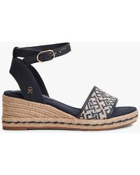 Tommy Hilfiger - Logo Plaque Jacquard Wedge Heel Espadrilles - Lyst
