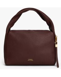 Tommy Hilfiger - City Leather Twist Handle Shoulder Bag - Lyst