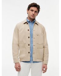 Tommy Hilfiger - Washed Flag Embroidery Denim Chore Jacket - Lyst