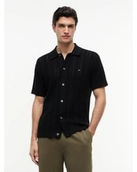 Tommy Hilfiger - Relaxed Pointelle Short Sleeve Shirt With Linen - Lyst