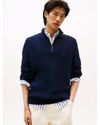 Tommy Hilfiger - Trui Met Kasjmier En 1/4-Rits - Lyst