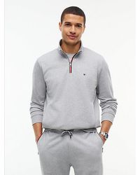 Tommy Hilfiger - Global Stripe Terry Quarter Zip Sweatshirt - Lyst