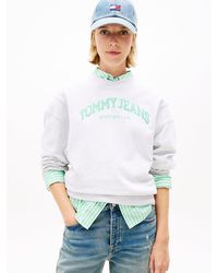 Tommy Hilfiger - Contrast Logo Embroidery Boxy Sweatshirt - Lyst