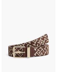 Tommy Hilfiger - Th Monogram Jacquard Square Buckle Belt - Lyst