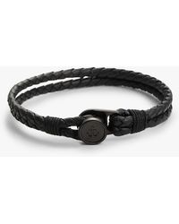 Tommy Hilfiger - Ionic-Plated Nautical Charm Leather Bracelet - Lyst