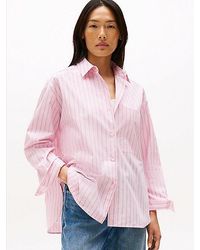 Tommy Hilfiger - Oversized Poplin Overhemd Met Verstelbare Manchetten - Lyst