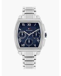 Tommy Hilfiger - Square Dial Chain-Link Strap Watch - Lyst