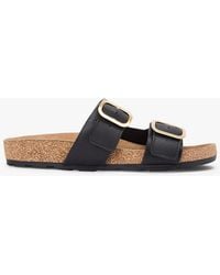 Tommy Hilfiger - Leather Double Strap Cork Sandals - Lyst