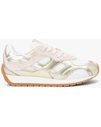 Tommy Hilfiger - Mixed Texture Metallic Trainers With Leather - Lyst